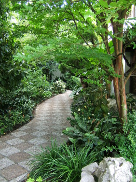 mosaic pathway in the Lan Su Chinese Garden