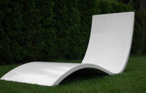 White concrete chairs by Matt Roberts