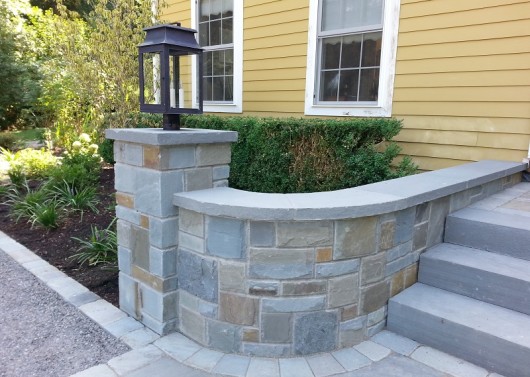 Stone veneer installed by a specialized mason.