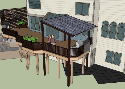 Sublime Garden Design- 3D view of deck design