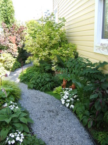 Crushed stone pathway