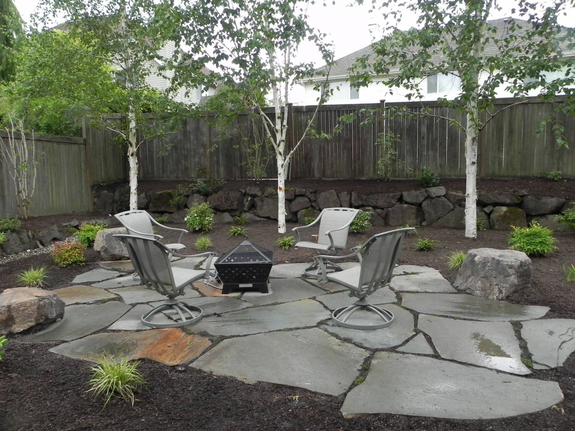 Snohomish Backyard Firepit Sublime Garden Design Landscape