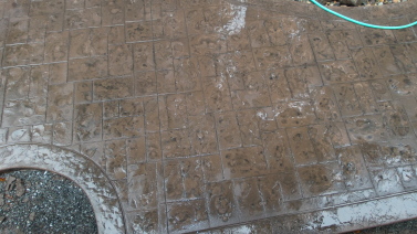 Bothell, WA Stamped concrete after acid washing