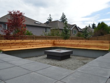 Modern Fire Pit and Bench