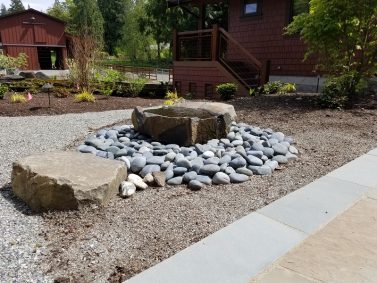 Redmond Drilled Columbia Basalt Dish Rock Water Feature by Sublime Garden Design (800x600)