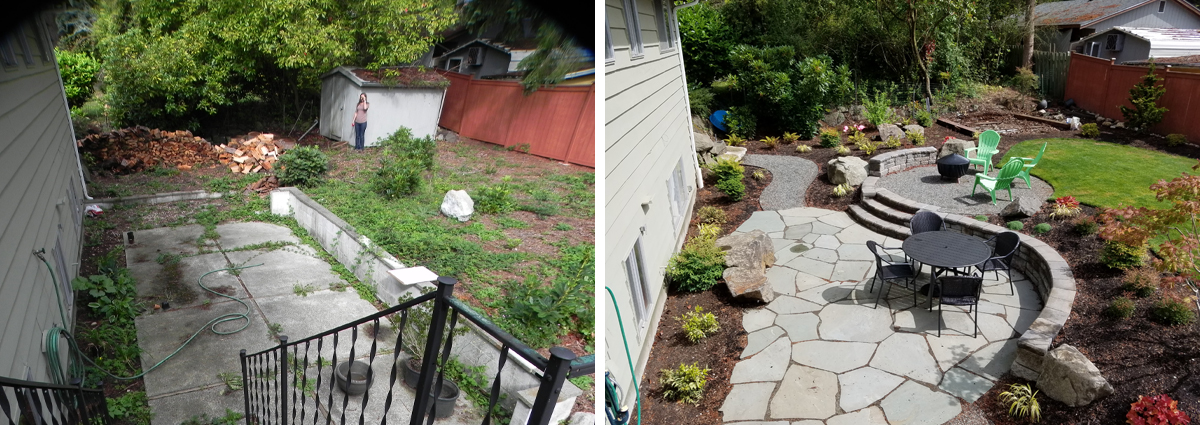 Before and After in Edmonds Washington by Sublime Garden Design