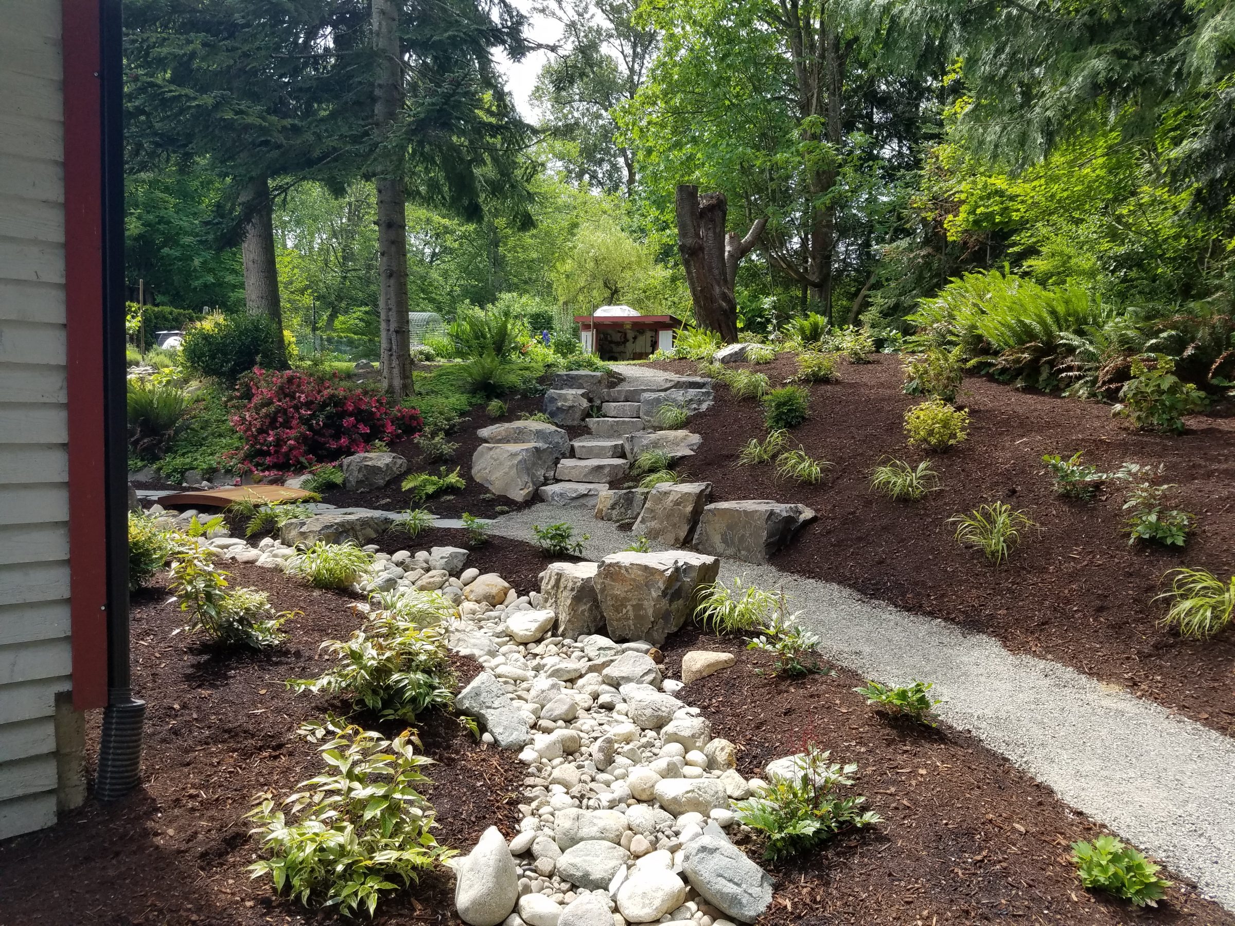 Snohomish decorative drainage solution – Sublime Garden Design | Sublime  Garden Design | Landscape Design Serving Snohomish County and North King  County