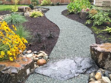 Woodinville Bridge Rock and Crushed Stone Path by Sublime Garden Design ...