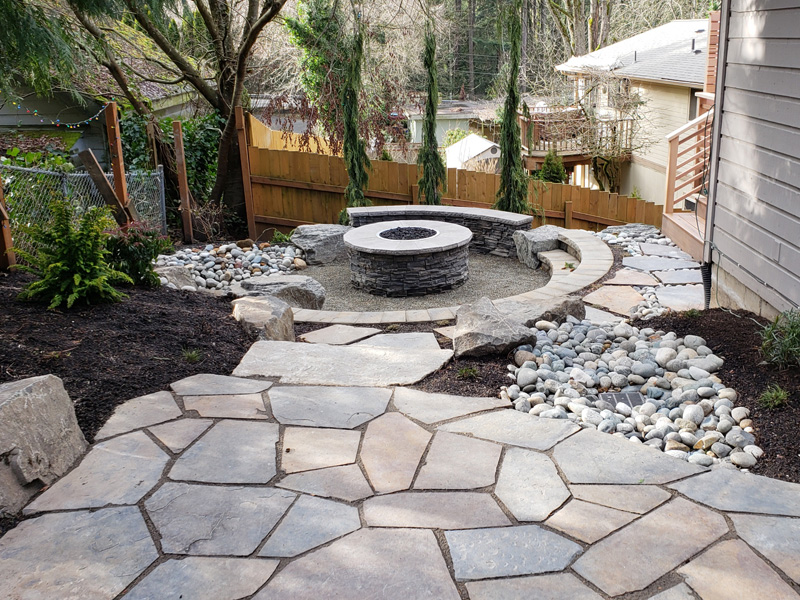 Montana Flagstone Patio And Crushed, Flagstone Patio With Fire Pit Pictures